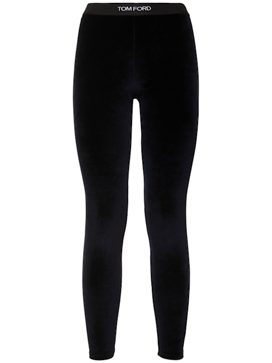 Tom Ford: Stretch signature leggings - Blue - women_0 | Luisa Via Roma