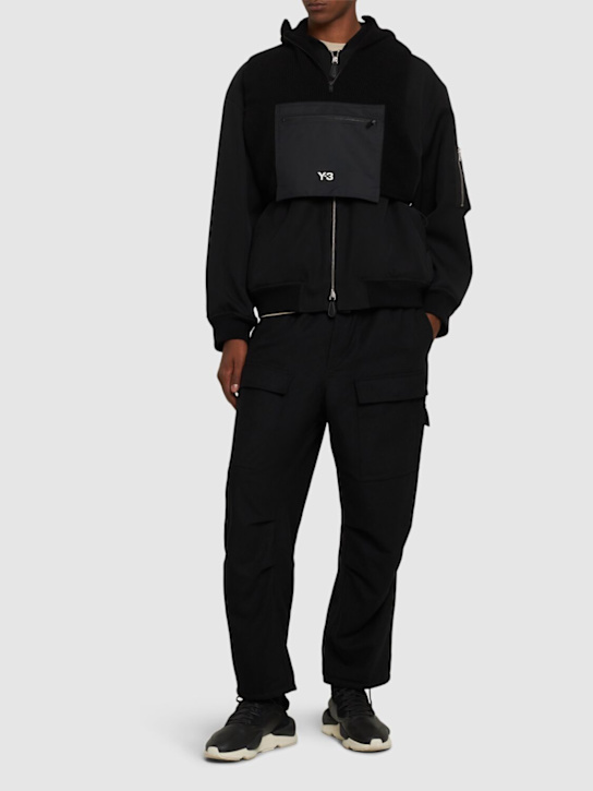 Y-3: Y-3 hooded vest - Black - men_1 | Luisa Via Roma