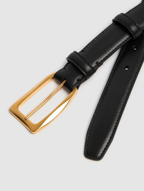 The Row: Arco leather belt - Black - women_2 | Luisa Via Roma