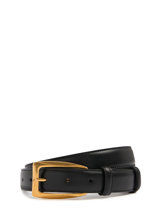 The Row: Arco leather belt - Black - women_0 | Luisa Via Roma