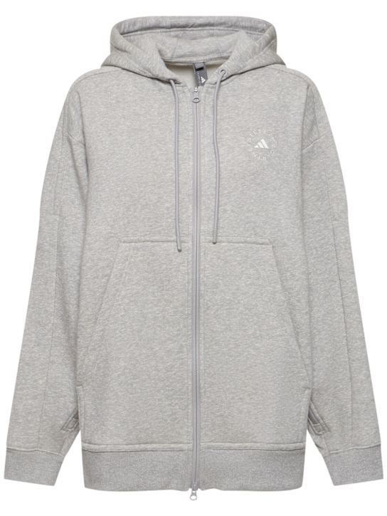 adidas By Stella McCartney: ASMC oversize full zip hoodie - Grey - women_0 | Luisa Via Roma