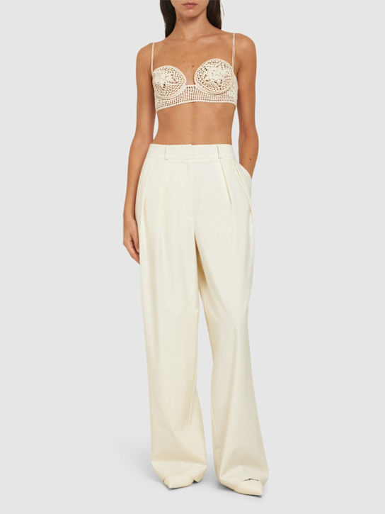 Magda Butrym: Crochet bra top - Cream - women_1 | Luisa Via Roma