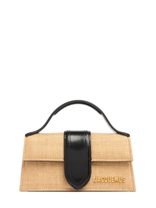 Jacquemus: Le Bambino raffia effect top handle bag - women_0 | Luisa Via Roma