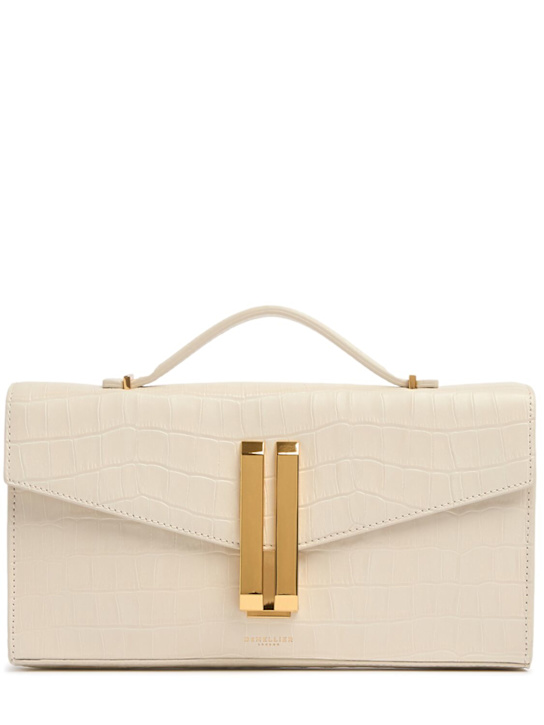 DeMellier: Vancouver croc embossed leather clutch - women_0 | Luisa Via Roma