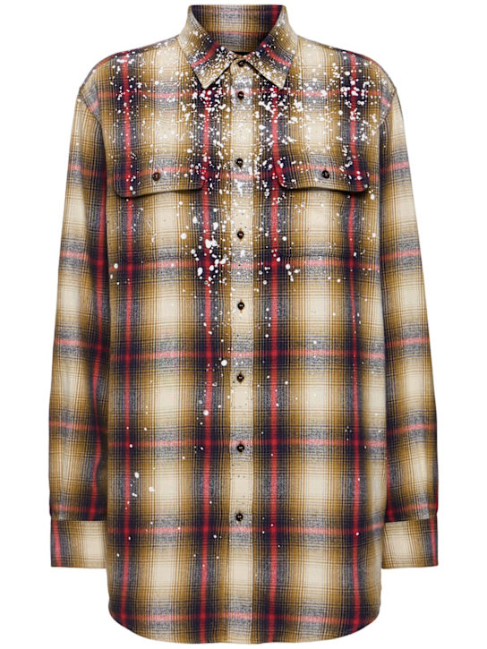 Dsquared2: Sparkling grunge military shirt - Multicolor - women_0 | Luisa Via Roma