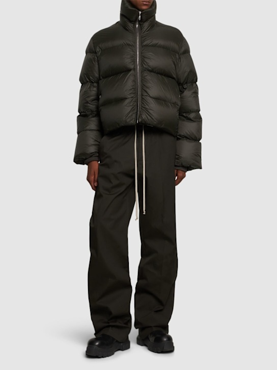 Rick Owens: Dietrich Drawstring cotton pants - Military Green - men_1 | Luisa Via Roma