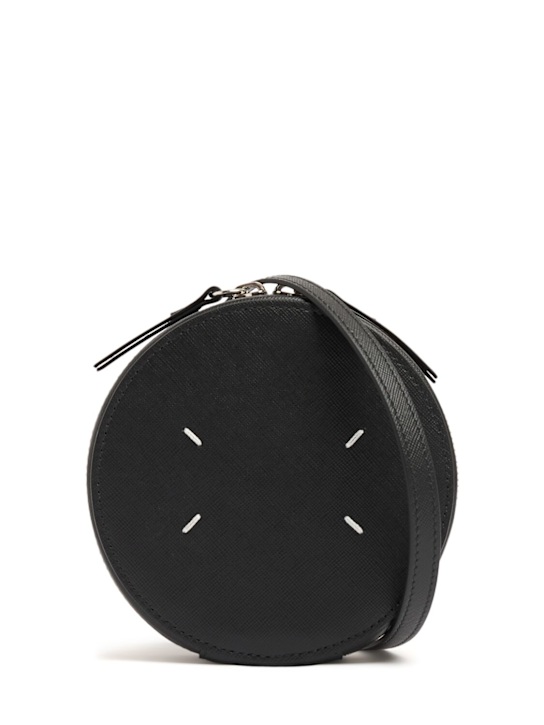 Maison Margiela: Saffiano micro circle bag - Black - women_0 | Luisa Via Roma