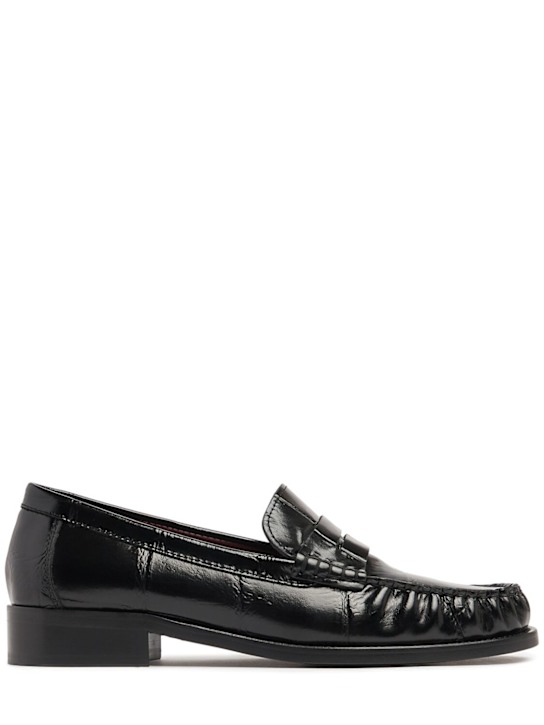 Paris Texas: 20mm Dylan croc embossed leather loafers - women_0 | Luisa Via Roma