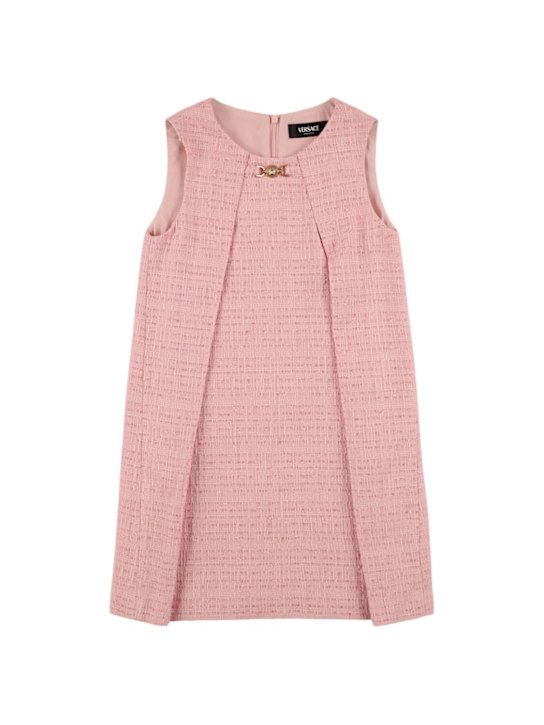 Versace: コットンブレンドツイルワンピース - ピンク - kids-girls_0 | Luisa Via Roma