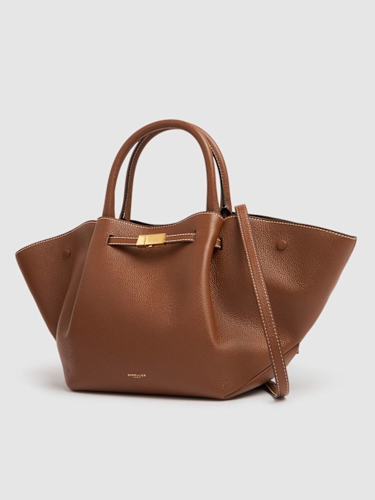 DeMellier: Sac cabas midi en cuir grainé New York - Brun Roux - women_1 | Luisa Via Roma