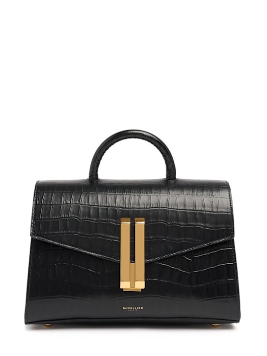 DeMellier: Midi Montreal croc embossed leather bag - Black - women_0 | Luisa Via Roma