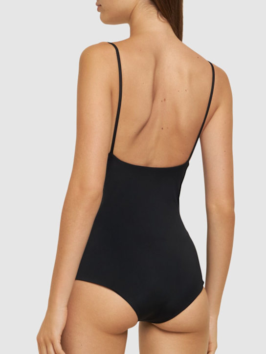 Magda Butrym: Draped Lycra one piece swimsuit - Black - women_2 | Luisa Via Roma