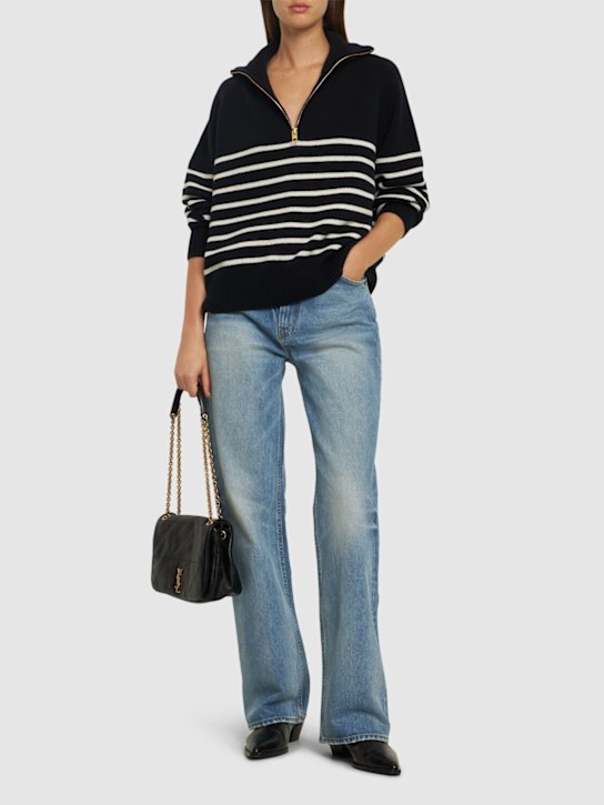 Nili Lotan: Ganze striped cashmere sweater - Navy/Ivory - women_1 | Luisa Via Roma