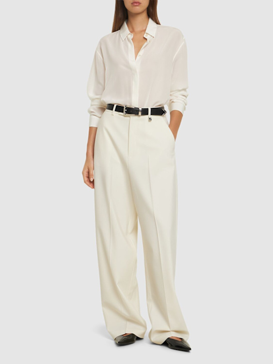 Giuseppe Di Morabito: Stretch wool wide pants - women_1 | Luisa Via Roma