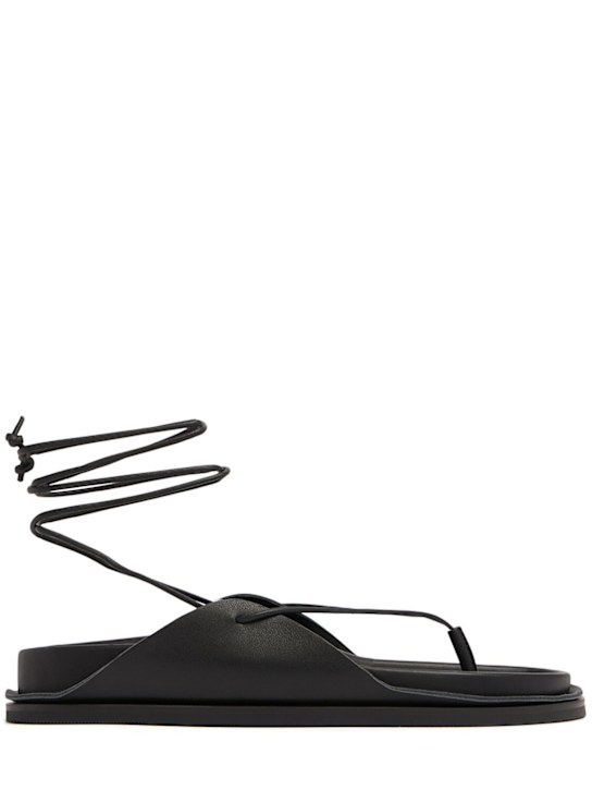 St. Agni: 10mm Everyday lace-up sandals - Black - women_0 | Luisa Via Roma