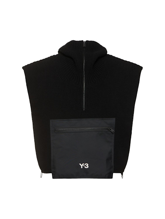 Y-3: Y-3 hooded vest - Black - men_0 | Luisa Via Roma