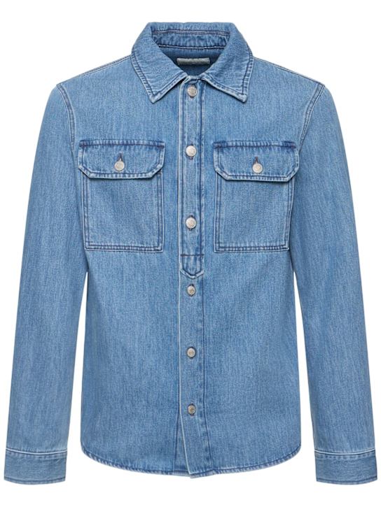 Dries Van Noten: Curtis cotton denim shirt - men_0 | Luisa Via Roma