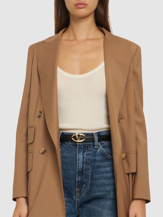 Valentino Garavani: 20mm Vlogo Bold leather belt - women_1 | Luisa Via Roma