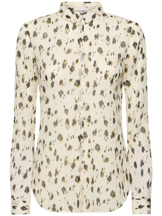 Forte_forte: Les Fleurs Camou print voile shirt - women_0 | Luisa Via Roma