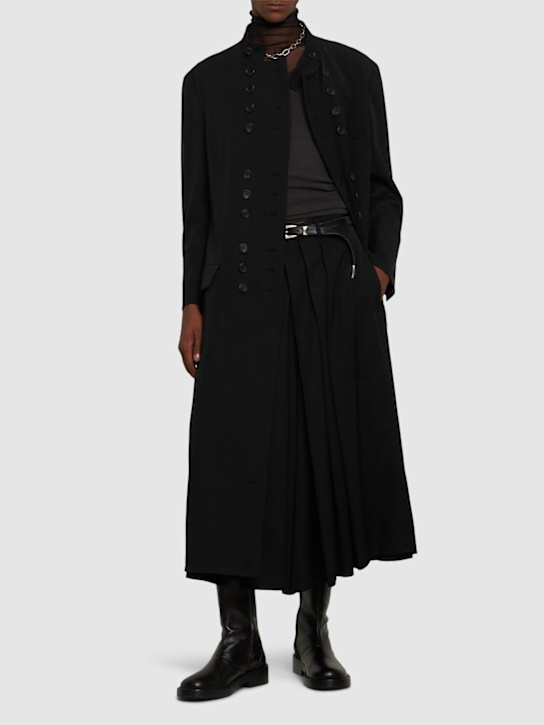 Yohji Yamamoto: Double breasted wool long coat - men_1 | Luisa Via Roma