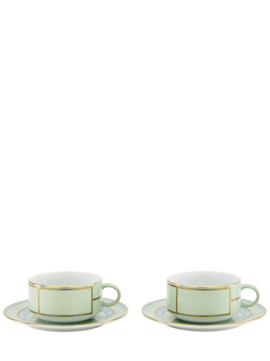 Ginori 1735: Juego de té de 2 piezas Diva Colonna - Verde - ecraft_0 | Luisa Via Roma