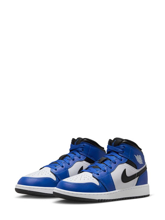 Jordan: Air Jordan 1 Mid sneakers - Royal Blue/Black - kids-boys_1 | Luisa Via Roma