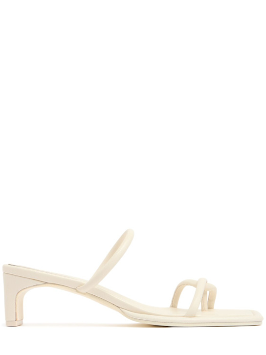 St. Agni: 50mm Loop leather sandals - White - women_0 | Luisa Via Roma