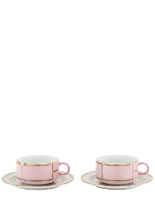 Ginori 1735: Diva Colonna 2-piece tea set - Pink - ecraft_0 | Luisa Via Roma