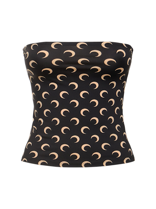 Marine Serre: Moon print jersey tube top - women_0 | Luisa Via Roma