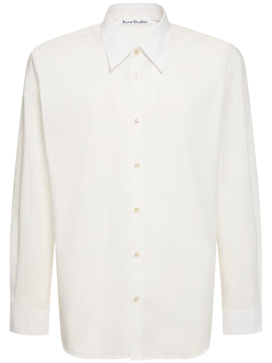 Acne Studios: Salo long sleeve cotton poplin shirt - White - men_0 | Luisa Via Roma