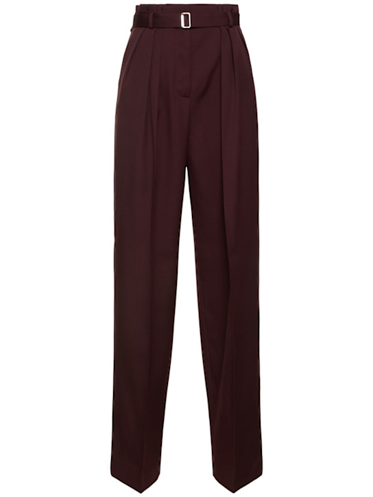 Lanvin: Pleated high rise wide pants - women_0 | Luisa Via Roma
