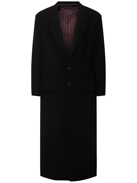 Yohji Yamamoto: Single breasted wool flannel coat - men_0 | Luisa Via Roma