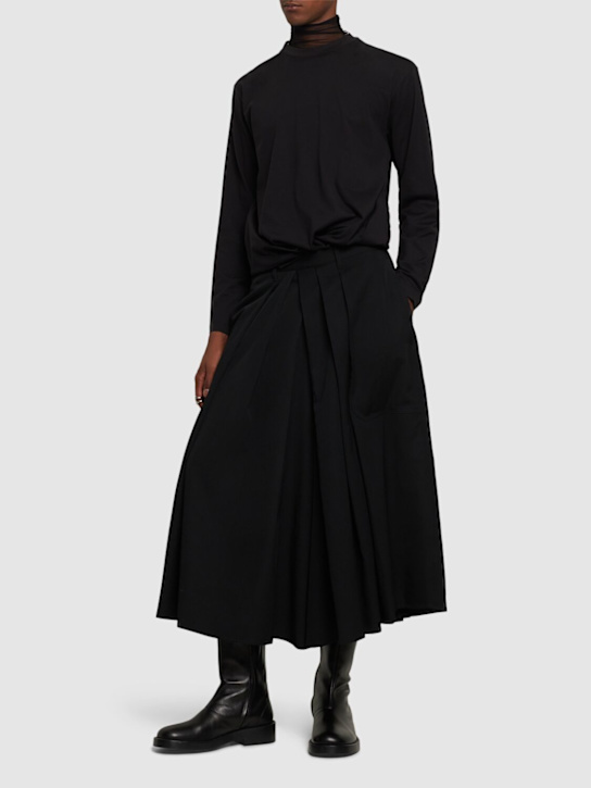 Yohji Yamamoto: Hakama pleated skirt pants - Black - men_1 | Luisa Via Roma