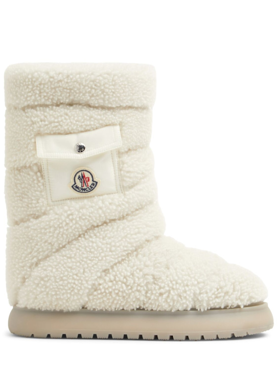 Moncler: Gaia Pocket Mid shearling boots - women_0 | Luisa Via Roma