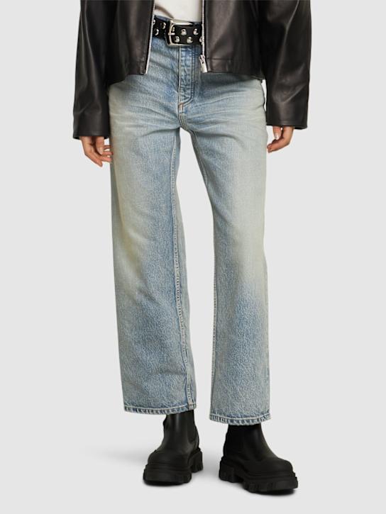 GANNI: 50mm Mid leather Chelsea combat boots - women_1 | Luisa Via Roma