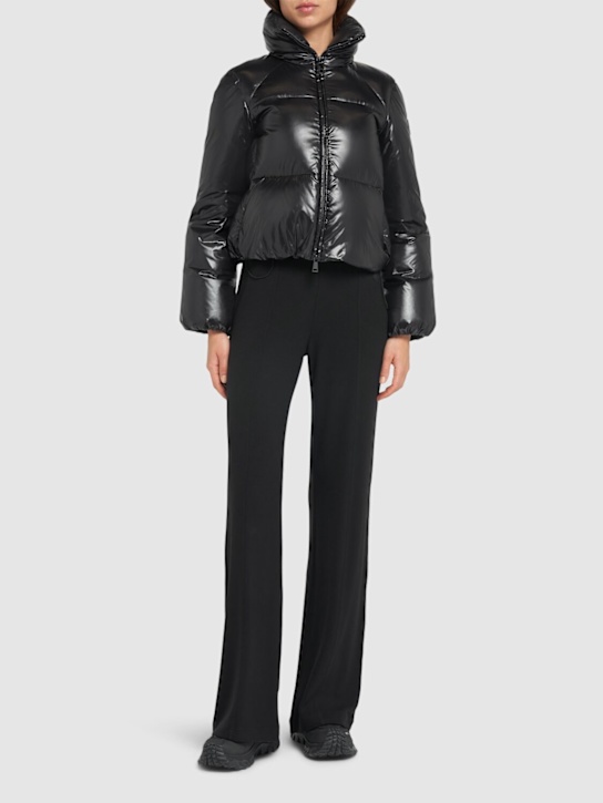 Moncler: Breteuil nylon laqué down jacket - women_1 | Luisa Via Roma
