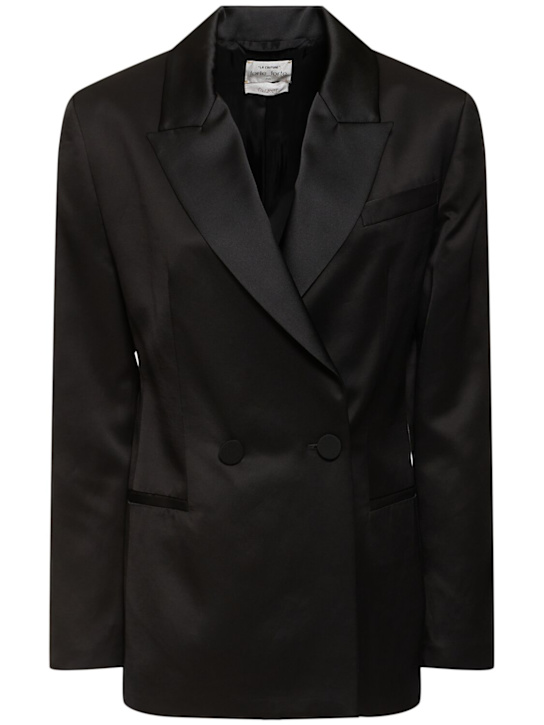 Forte_forte: Viscose & wool faille tuxedo jacket - women_0 | Luisa Via Roma