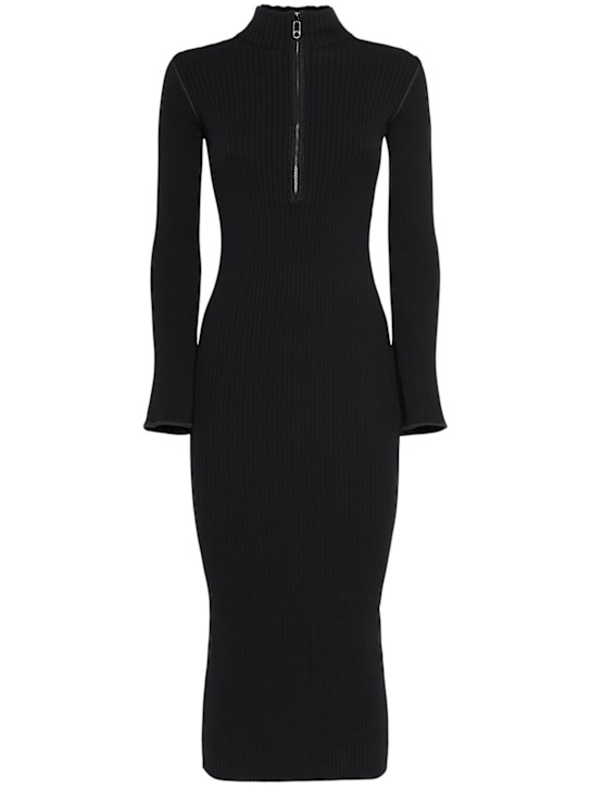 Moncler: Wool blend midi dress - women_0 | Luisa Via Roma