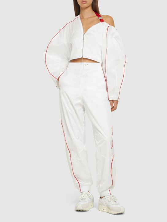 Nike: Jacquemus track pants - White/Red - women_1 | Luisa Via Roma