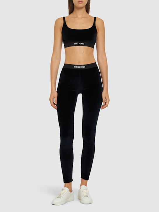 Tom Ford: Stretch velour signature bralette - women_1 | Luisa Via Roma