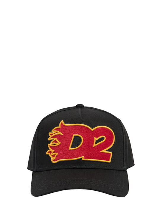 Dsquared2: Logo baseball cap - Black - men_0 | Luisa Via Roma