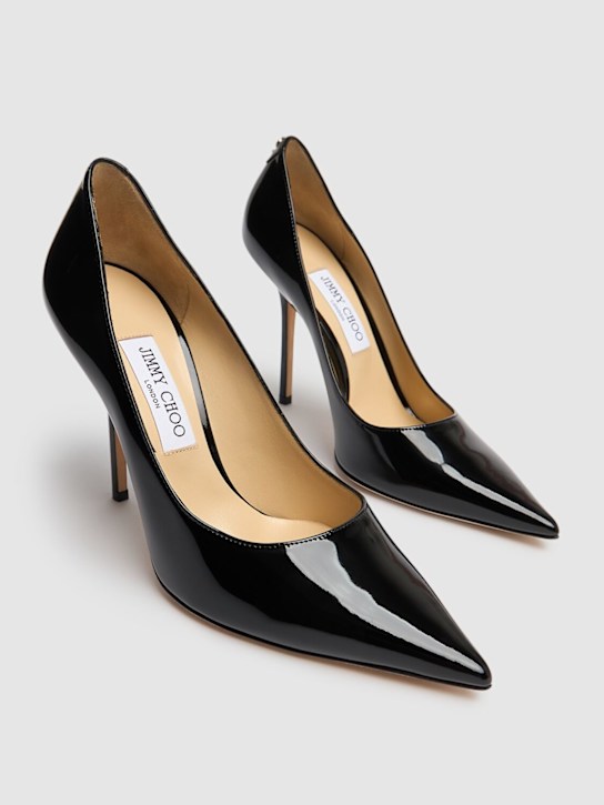 Jimmy Choo: 100mm Love patent leather pumps - Black - women_2 | Luisa Via Roma