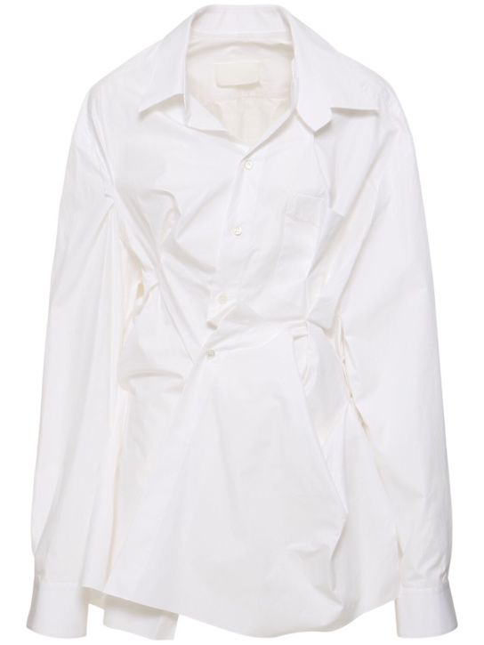Maison Margiela: Crinkled cotton poplin shirt - women_0 | Luisa Via Roma