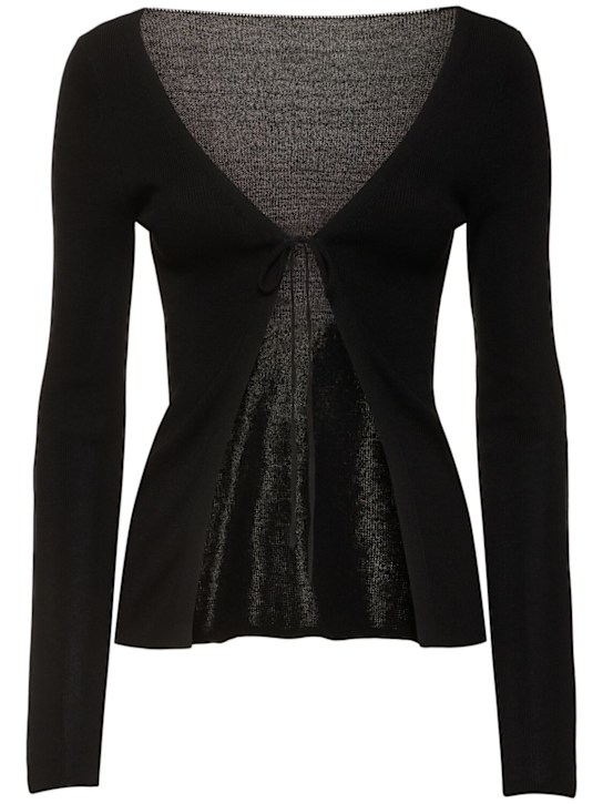 St. Agni: Rouleau reversible knit top - Black - women_0 | Luisa Via Roma