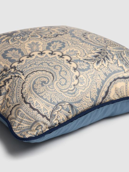 Etro: Bloom embroidered cushion - Blue - ecraft_1 | Luisa Via Roma