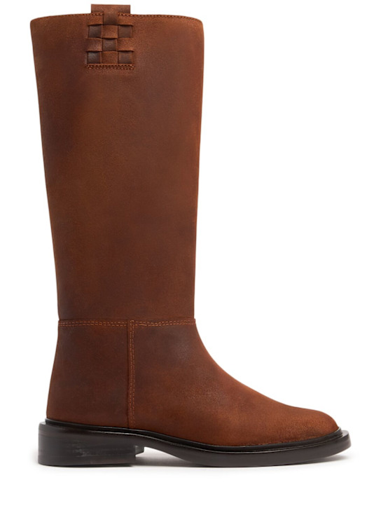 20mm Anella waxed leather tall boots - Thumbnail 1