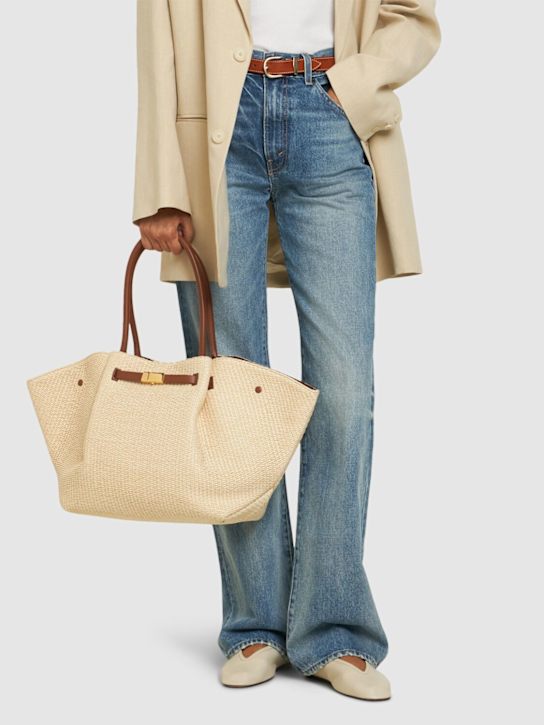 DeMellier: New York raffia & leather tote bag - women_1 | Luisa Via Roma