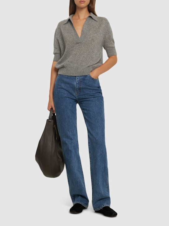 Khaite: Danielle high rise straight jeans - women_1 | Luisa Via Roma