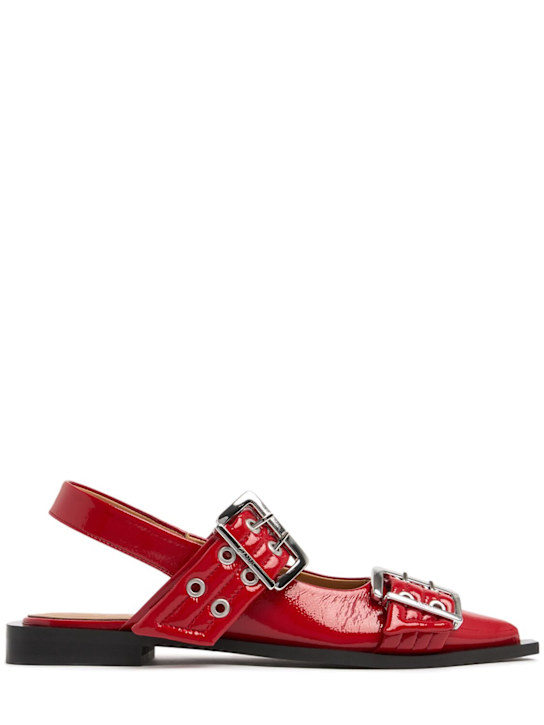 GANNI: 20mm Chunky Buckle ballerina slingbacks - women_0 | Luisa Via Roma