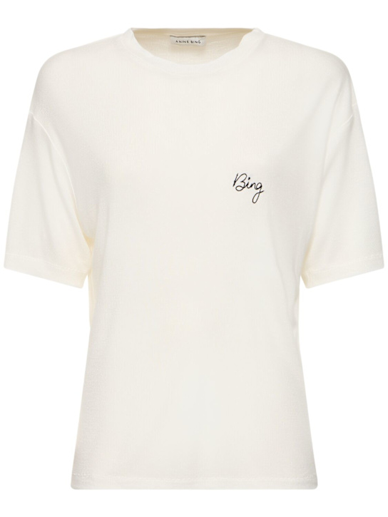ANINE BING: Louis Bing viscose jersey t-shirt - women_0 | Luisa Via Roma